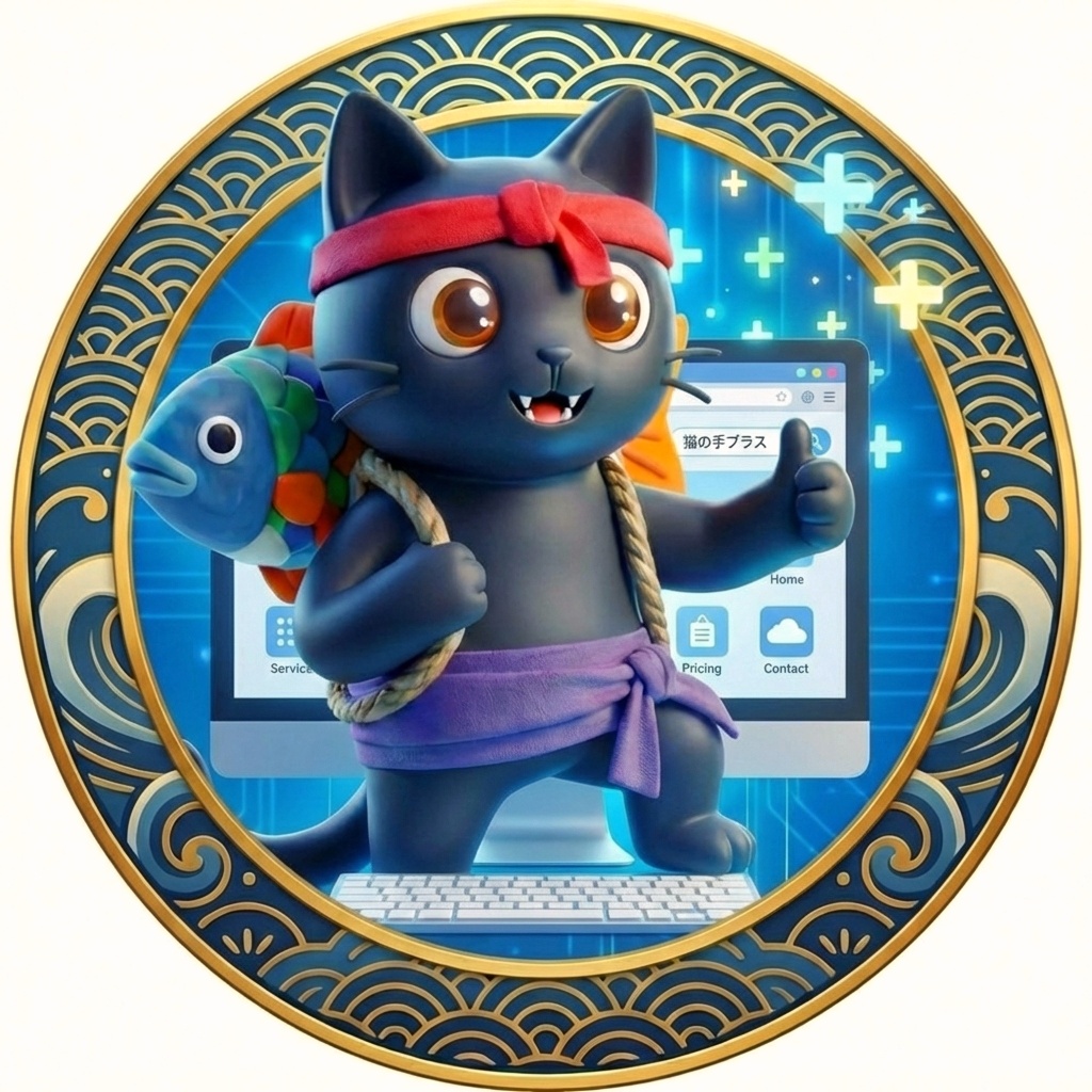 ロゴ制作例（猫の手プラス）